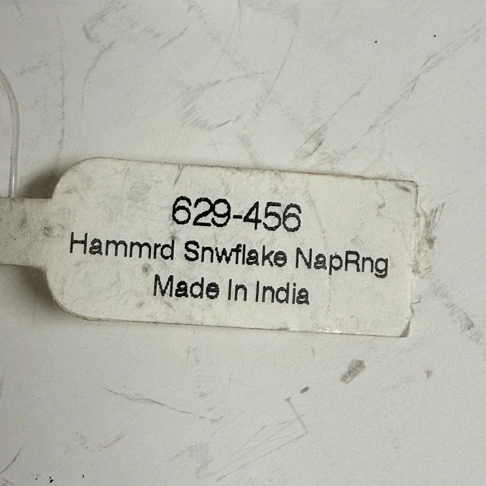 Vintage Crate & Barrel Snowflake Napkin Rings Silver Plated Lot of  8
